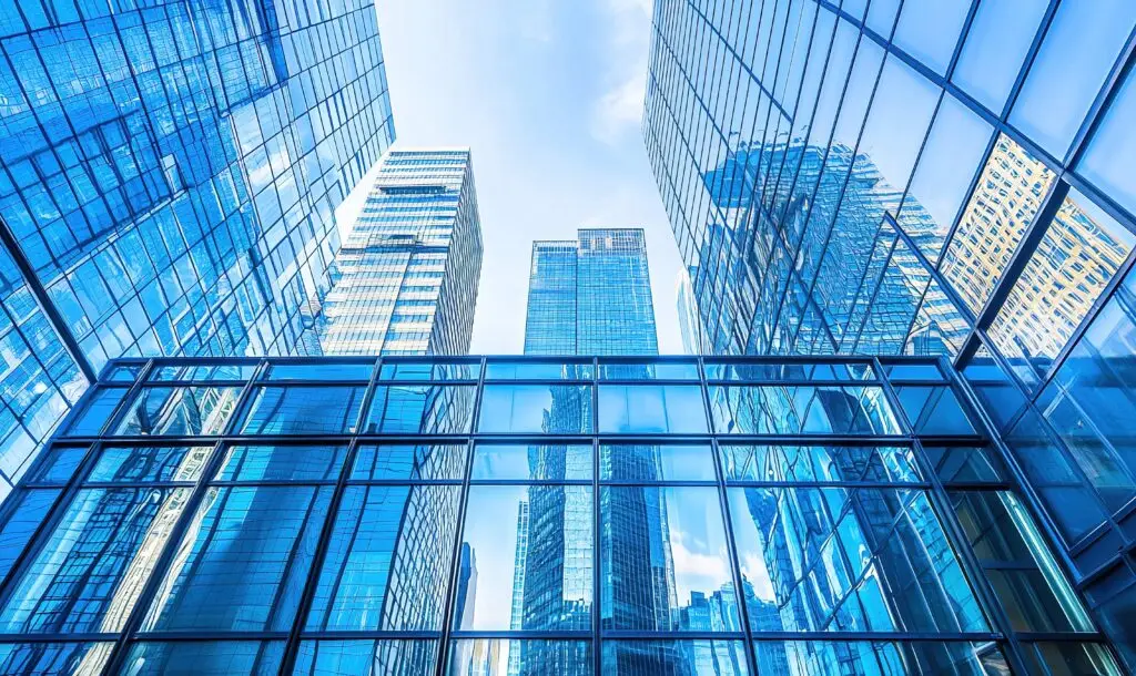 City office towers representing businesses across many industries