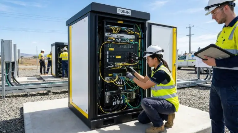 Field technician working on equipment on site