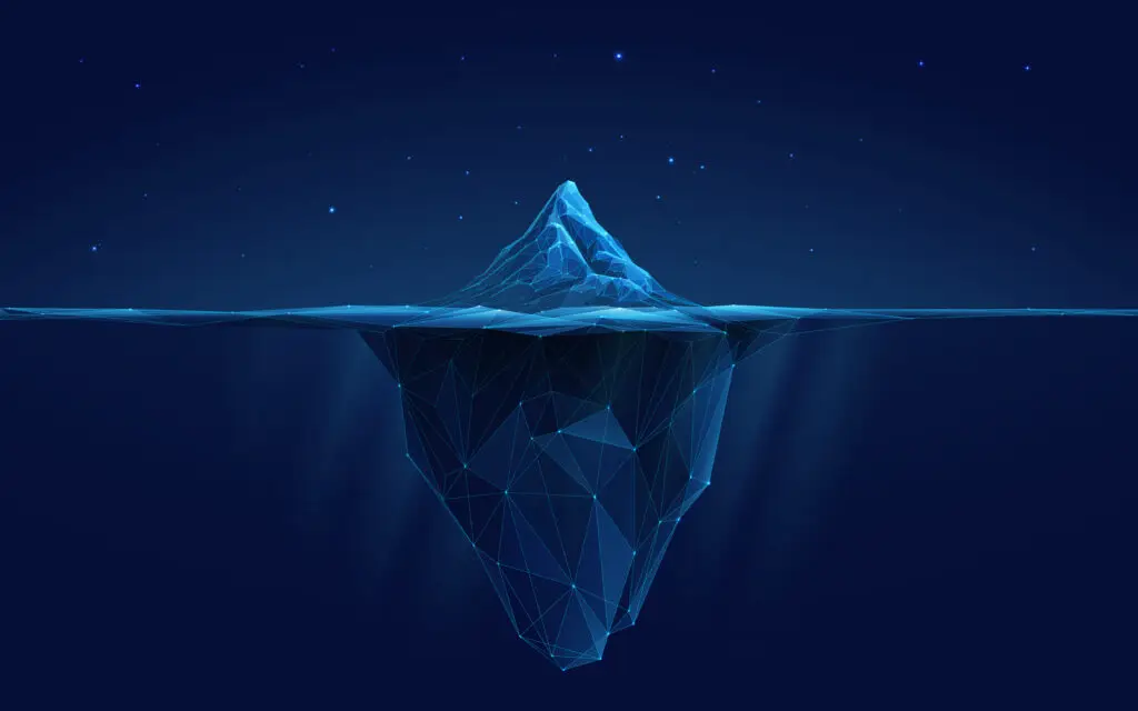 Iceberg illustration showing the hidden work beneath the surface of a project