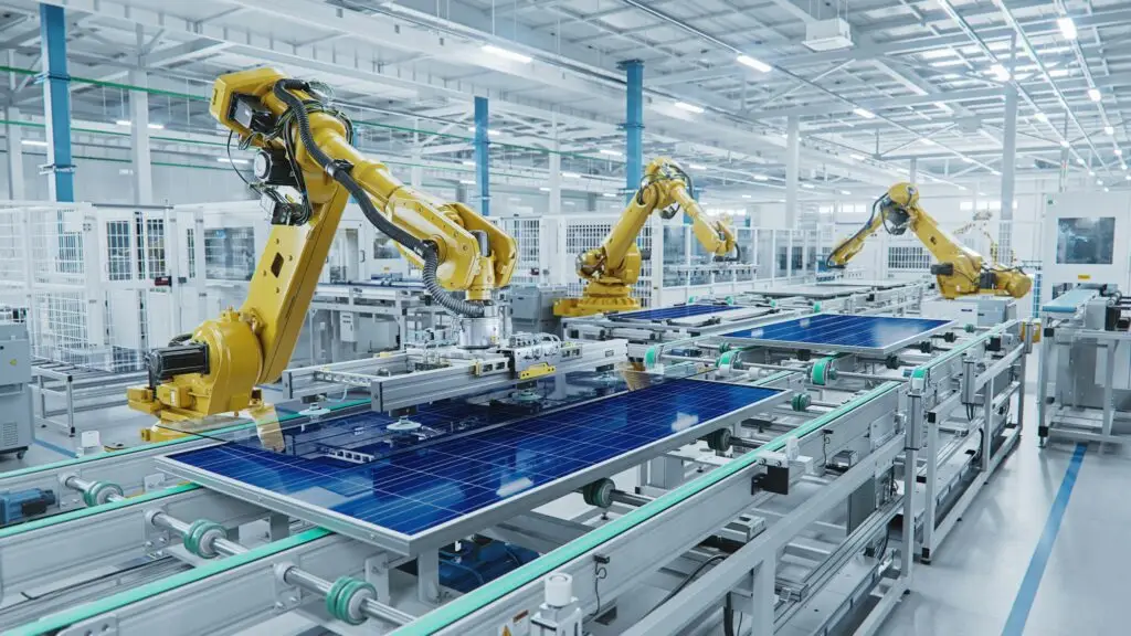 Manufacturing floor with production equipment