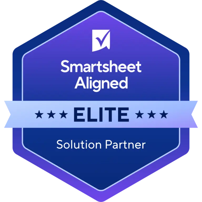 Smartsheet Aligned Elite Solution Partner badge