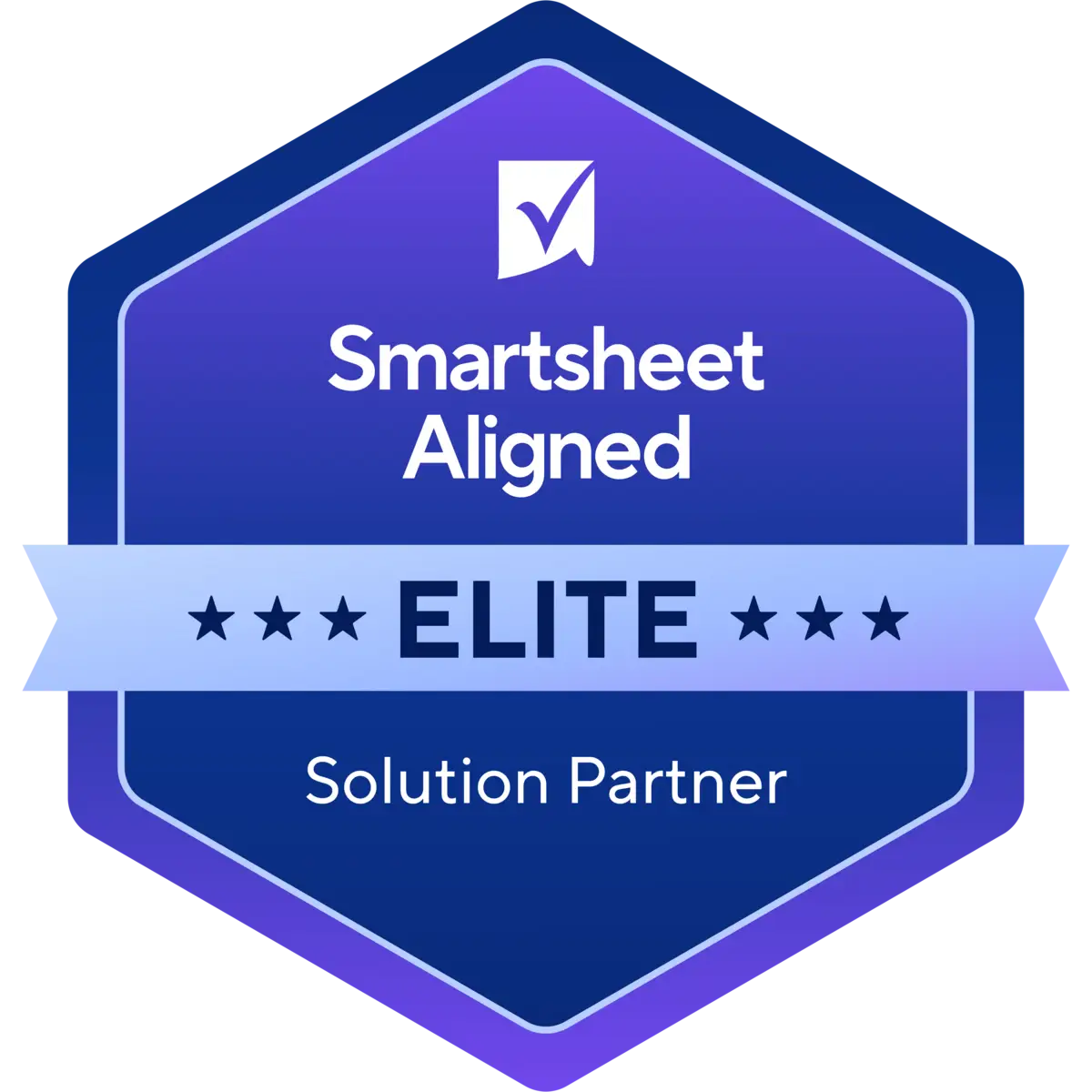 Smartsheet Aligned Elite Solution Partner badge